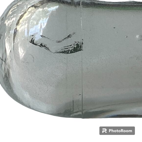 Pressed Glass Pastry Rolling Pin Removable Cork Clear Bubbles 30s or 40s - Picture 3 of 10